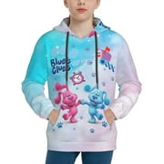 Blue'S Clues Kids' Hoodie 3d Print Sweatshirt Soft Pullover Hooded With Big Pockets For Boys Or Girls Small